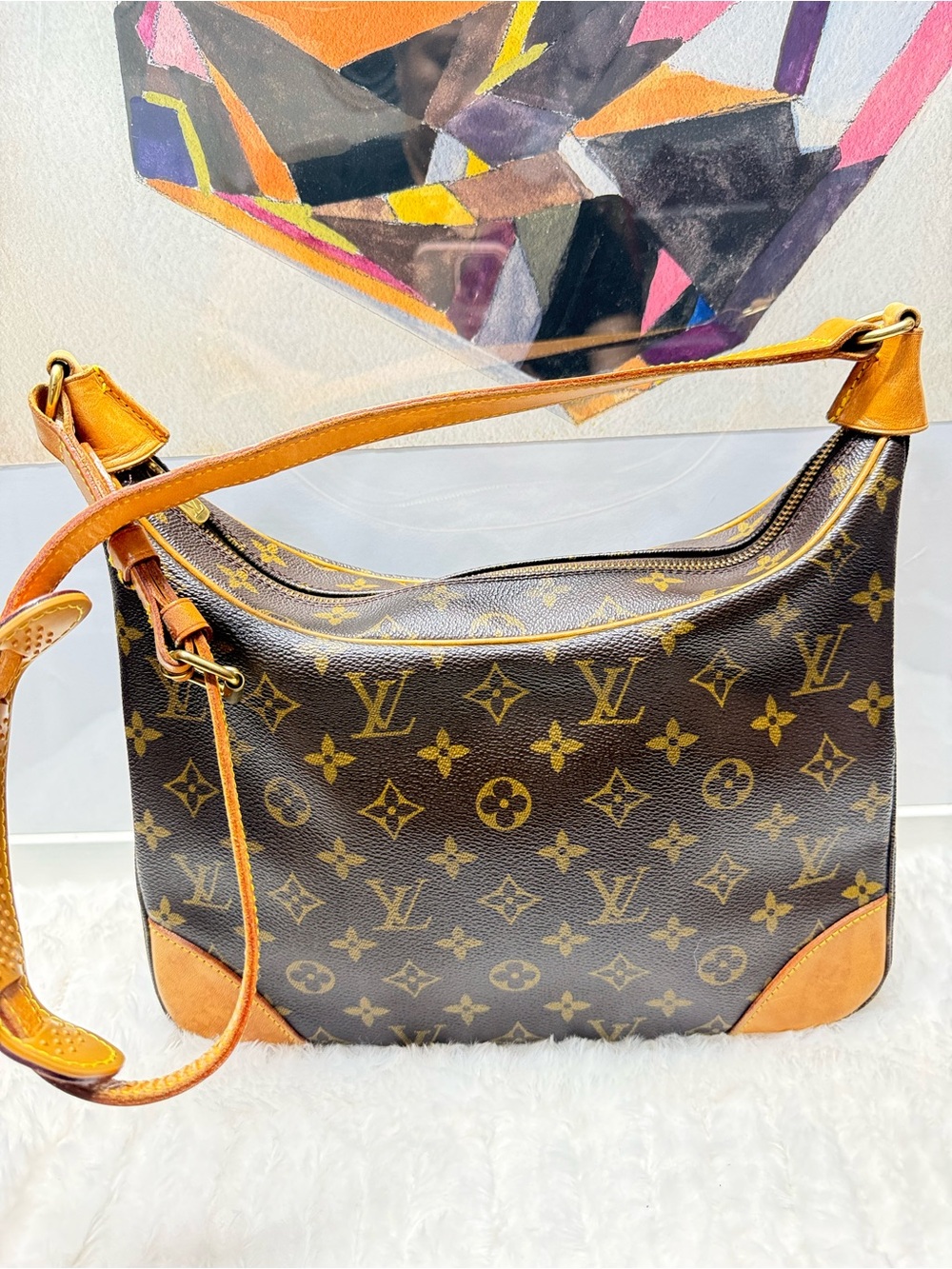 LOUIS VUITTON-AS1928 Boulogne 30 Monogram Canvas